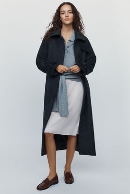 Bernardo Wool Blend Funnel Neck Coat