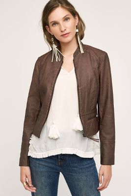 anthropologie leather jacket