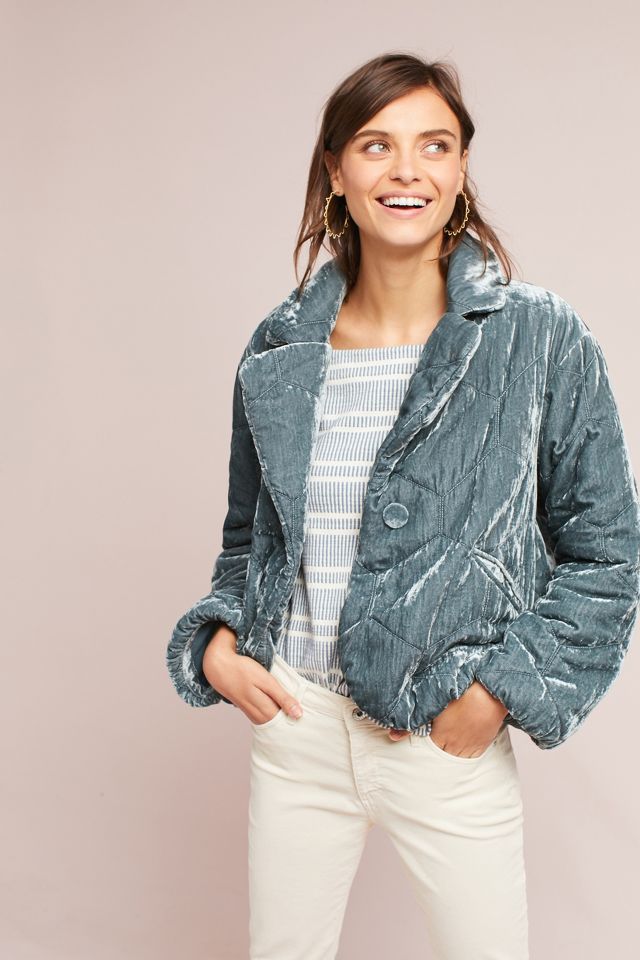 Velvet padded hot sale jacket