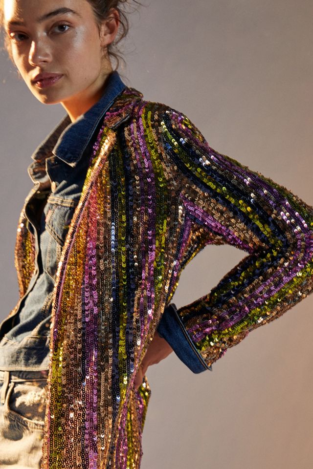 Sequined Duster Jacket  Anthropologie Japan - Women's Clothing