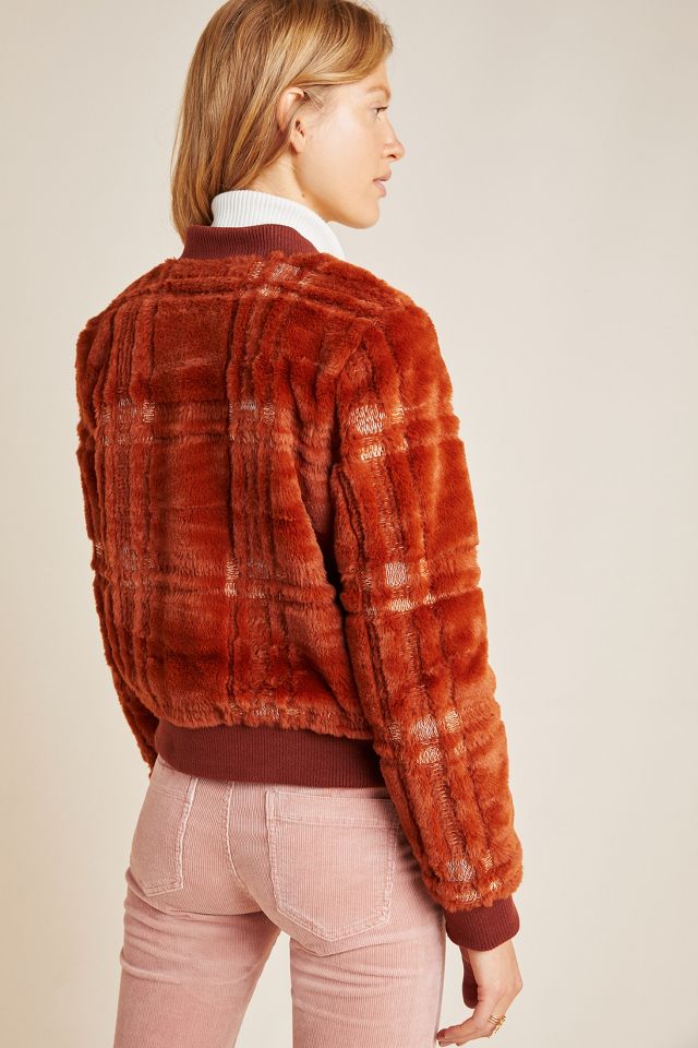 Anthropologie hotsell Plaid Teddy Bomber Jacket