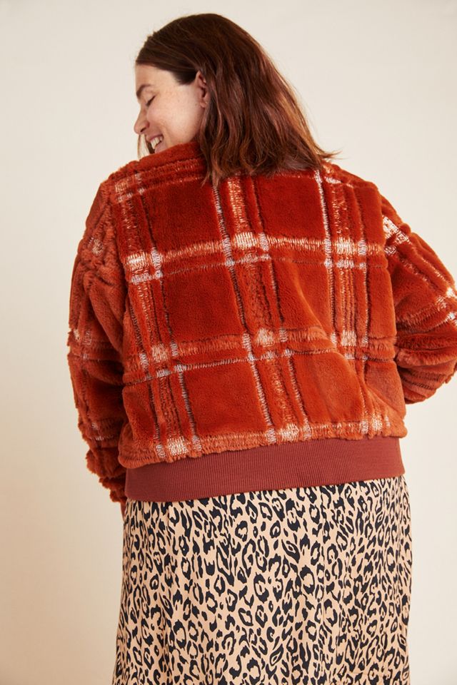 Plaid Teddy Bomber Jacket #5