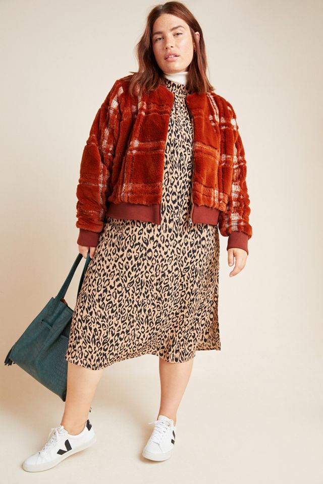 Plaid Teddy Bomber Jacket #7