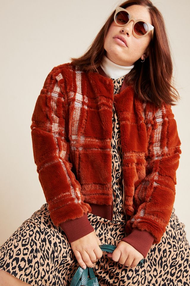 Plaid Teddy Bomber Jacket #4