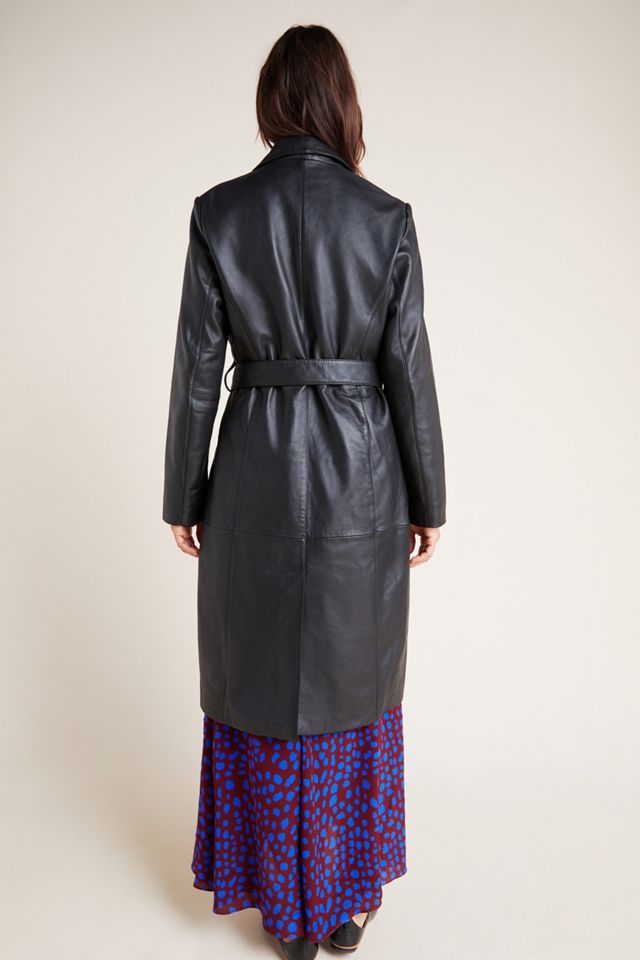 Donna Leather Trench Coat #1