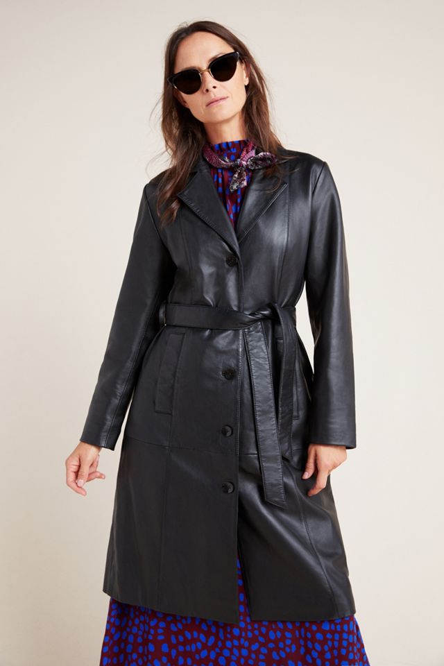 Donna Leather Trench Coat #2