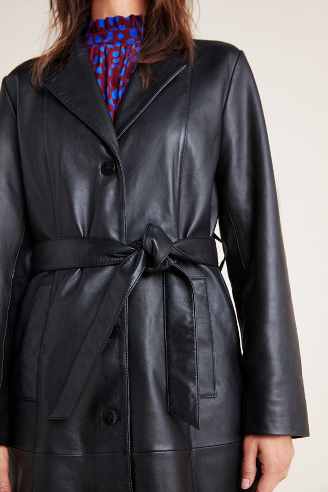 Donna Leather Trench Coat #3
