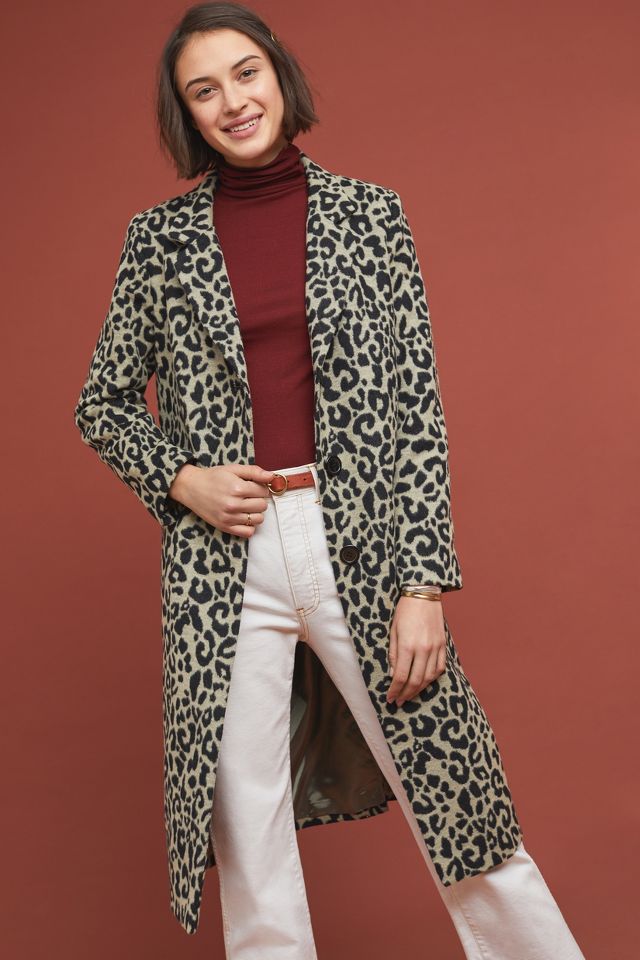 Longline Leopard Coat