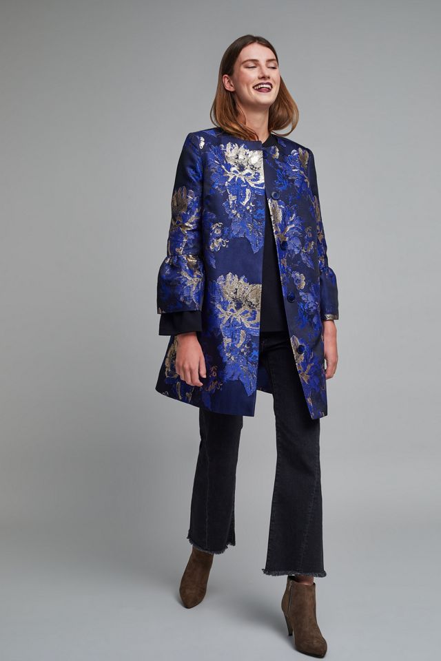 Marium Jacquard Bell Sleeve Coat #3