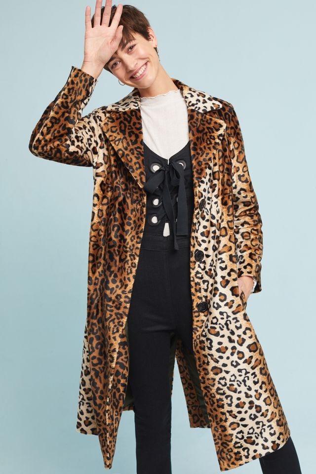 Anthropologie leopard outlet coat