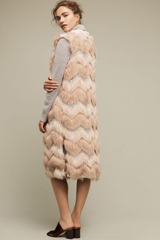 Chevron Faux-Fur Vest #2