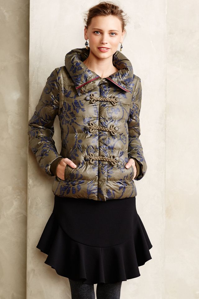 Anthropologie floral sale puffer coat