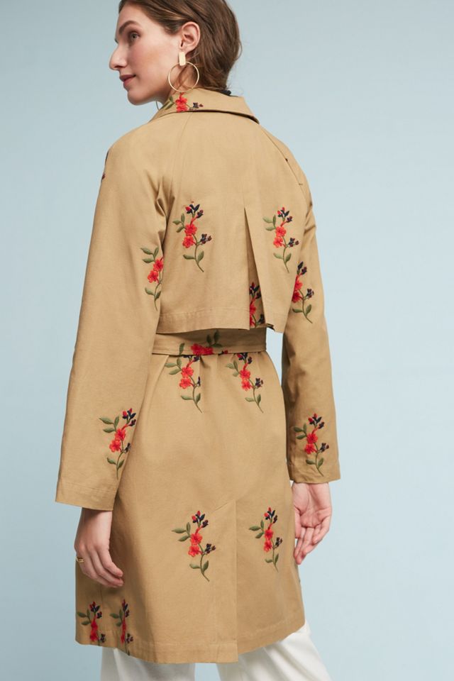 Embroidered Floral Trench #1