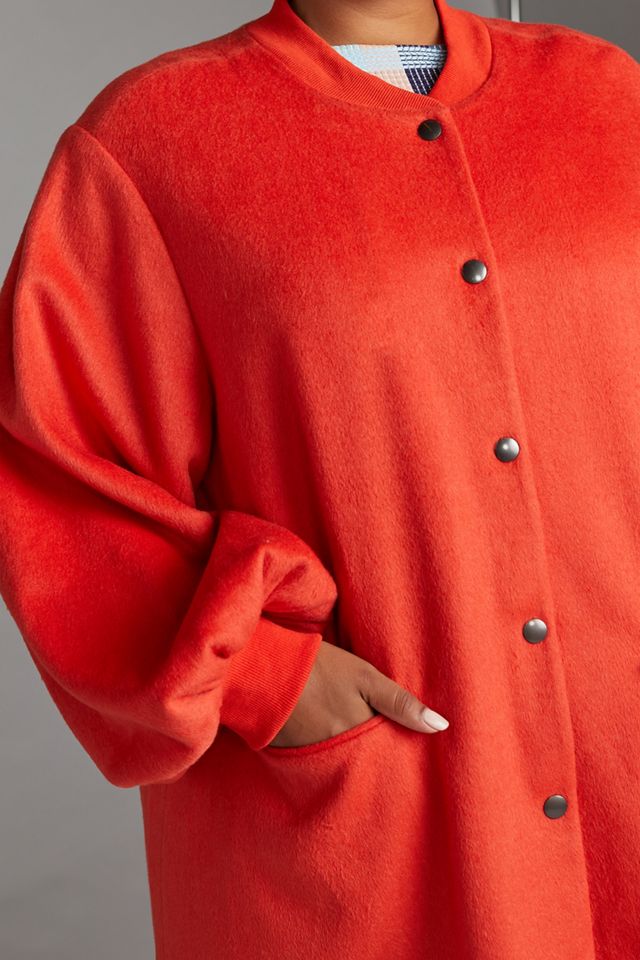 Cozy Wool Blend Puff-Sleeved Coat #6