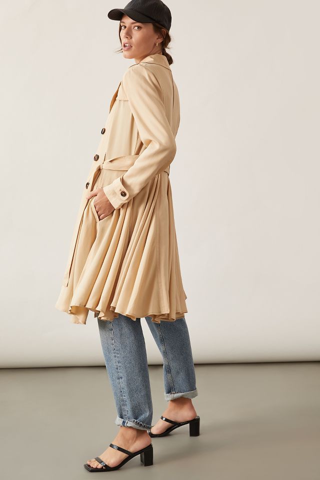 Anthropologie piped trench clearance coat