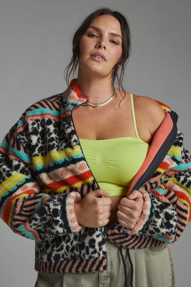 Maeve Lively Abstract Sherpa Jacket | Anthropologie