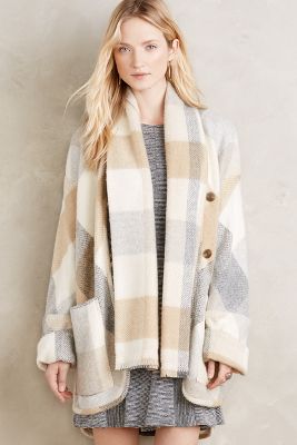 plaid blanket jacket