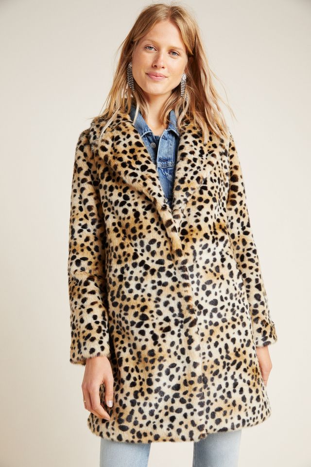 Anthropologie Women's Faux Fur Duster Jacket