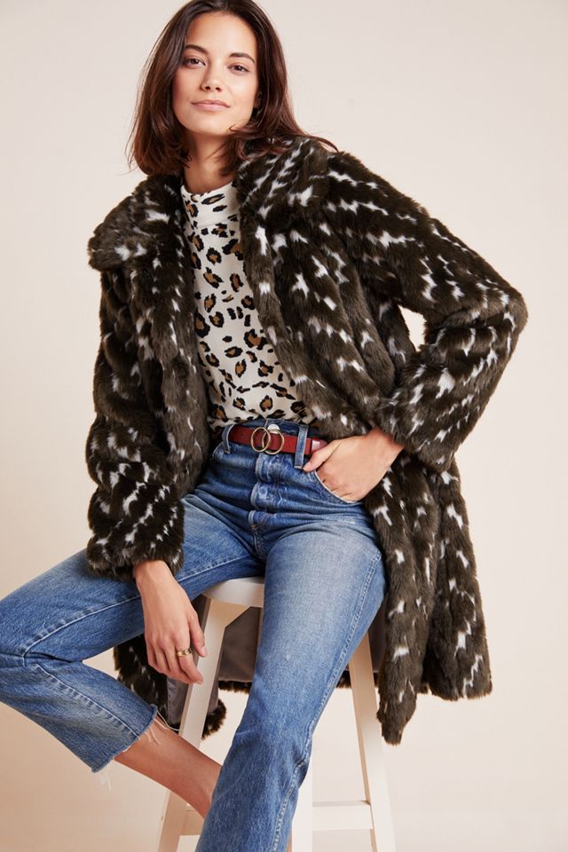 Dara Faux Fur Coat Anthropologie