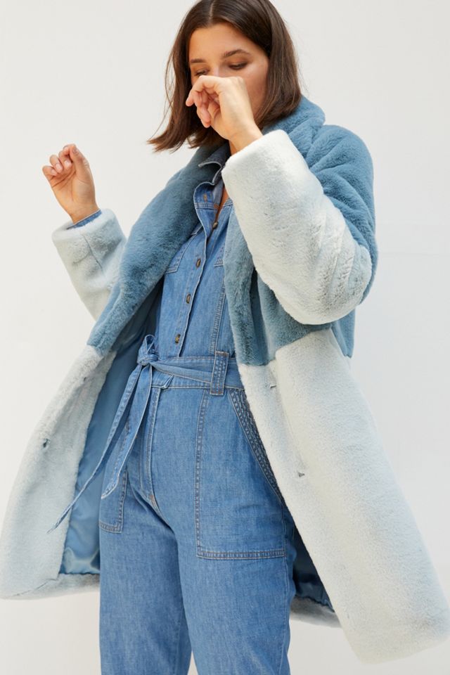 Patti Colorblocked Faux Fur Coat #1