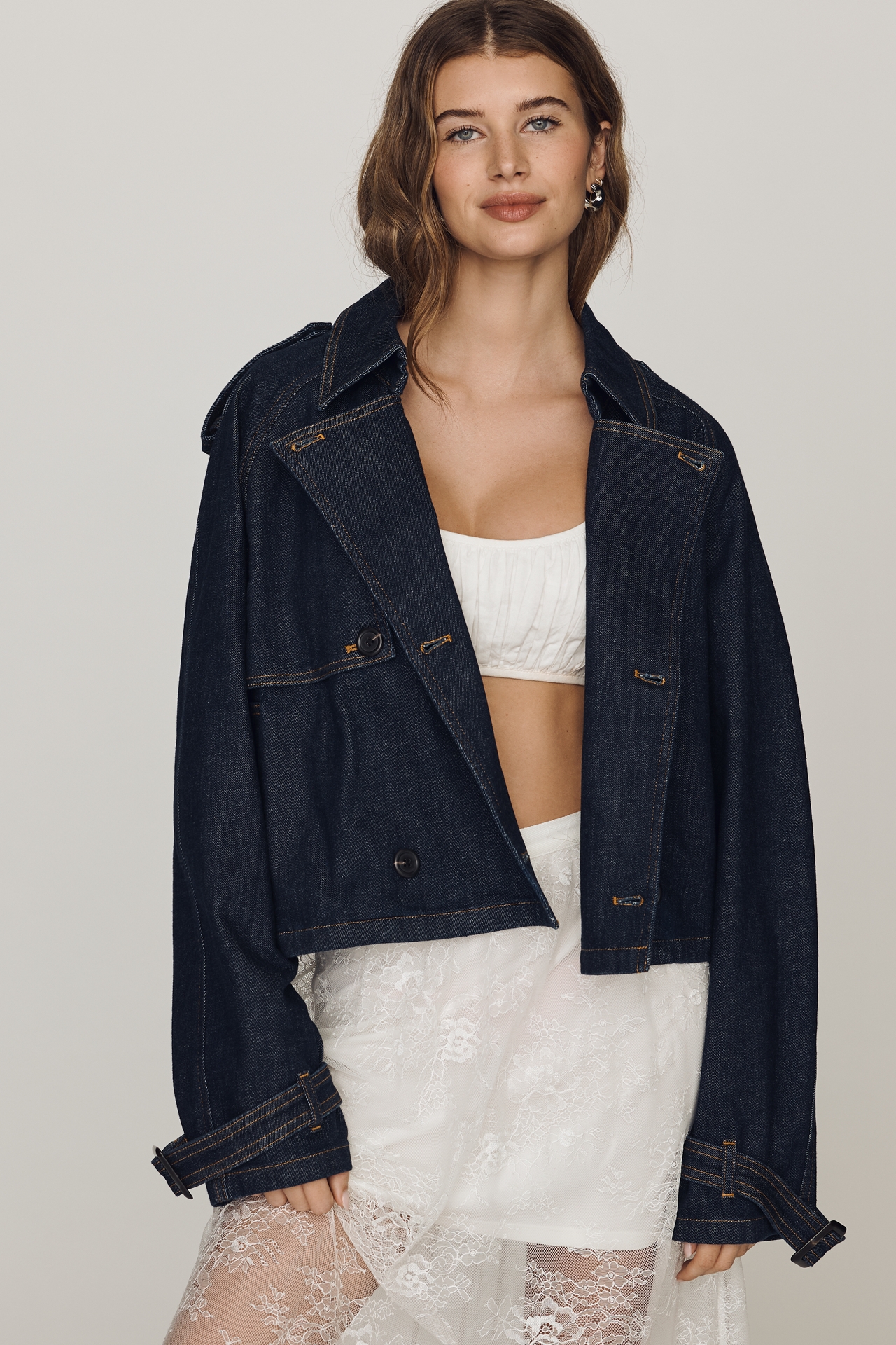 Pilcro Double-Breasted Denim Jacket