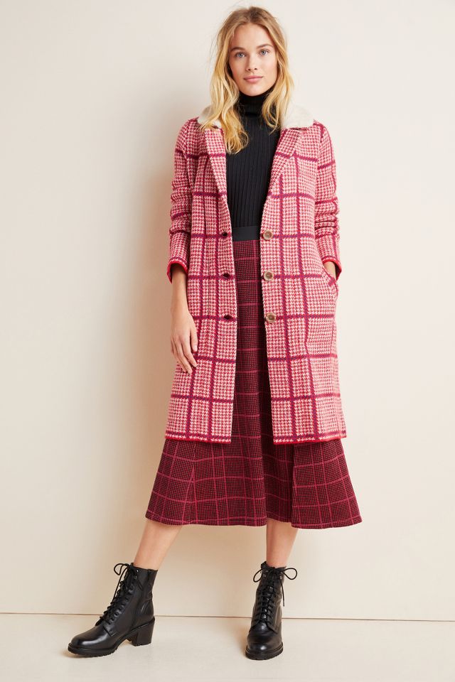 Anthropologie plaid sweater coat best sale