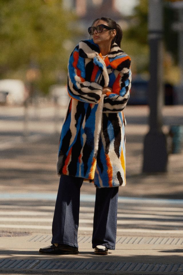 Multicolor store fur coat