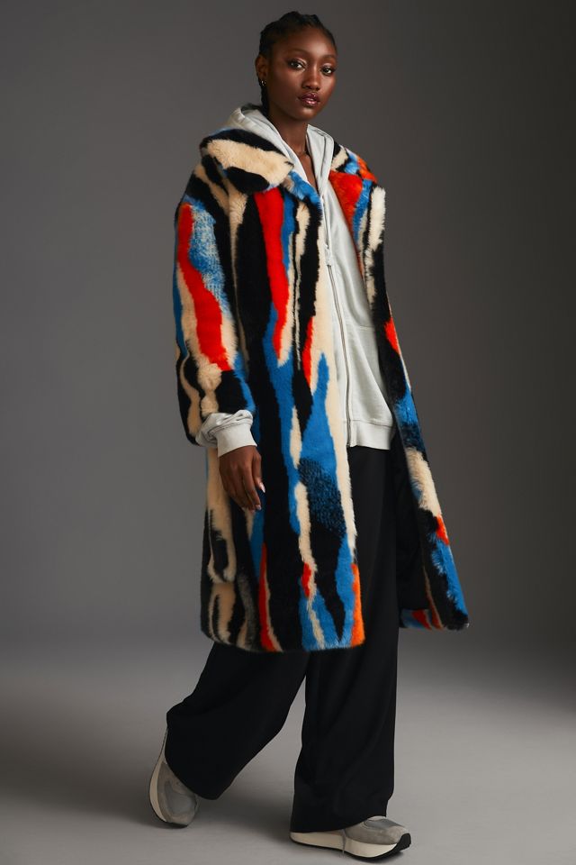 Jakke Multicolor Faux Fur Coat | Anthropologie