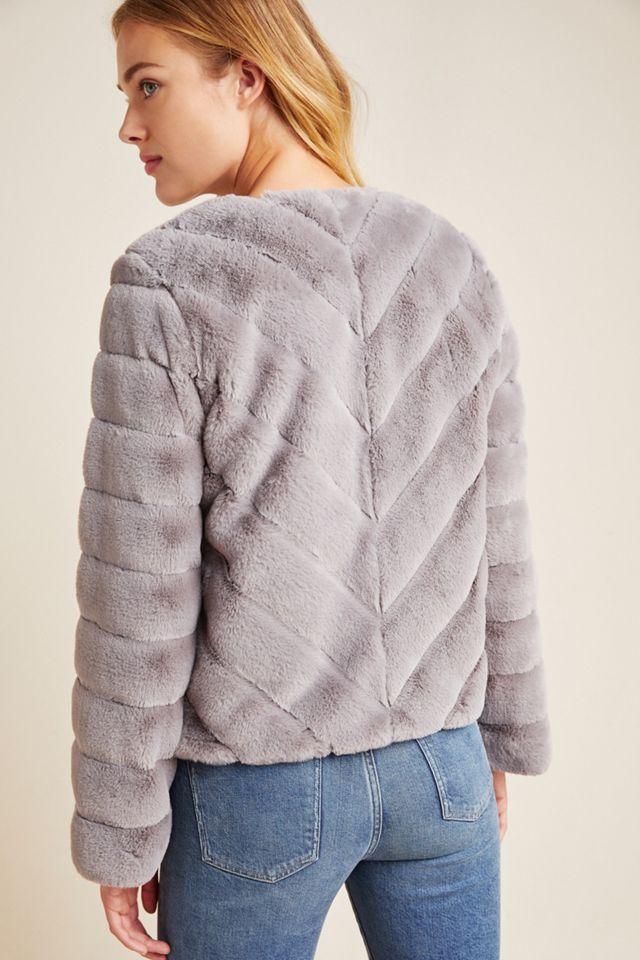 Bagatelle Chevron Faux Fur Jacket #1