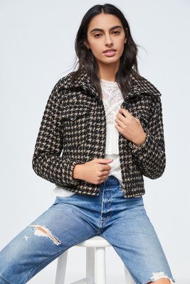 cropped houndstooth jacket