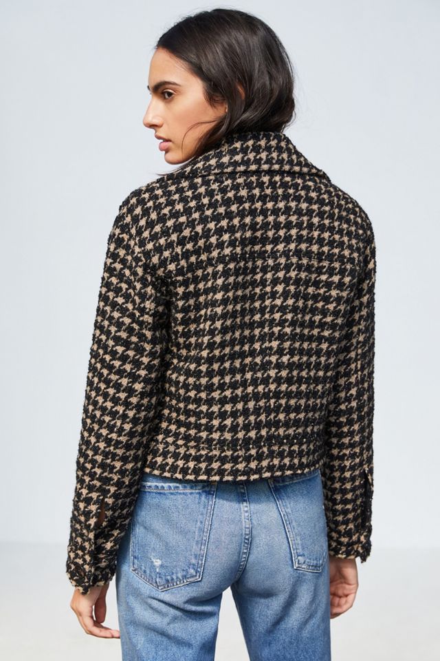 Lea Houndstooth Cropped Jacket | Anthropologie UK