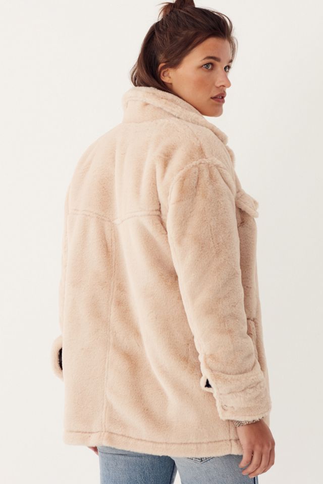 Tawny Faux Fur Shirt Jacket #1