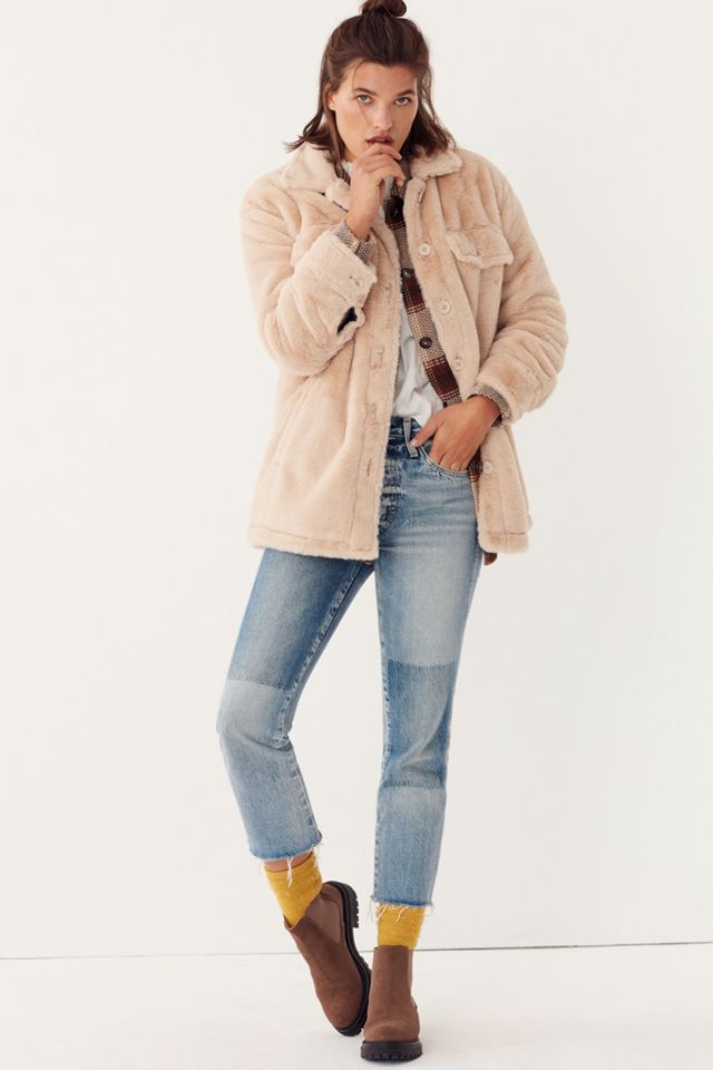 Tawny Faux Fur Shirt Jacket #3