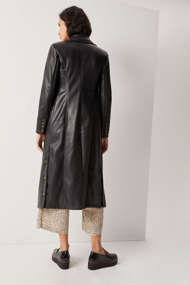 Madison Faux Leather Trench Coat | Anthropologie
