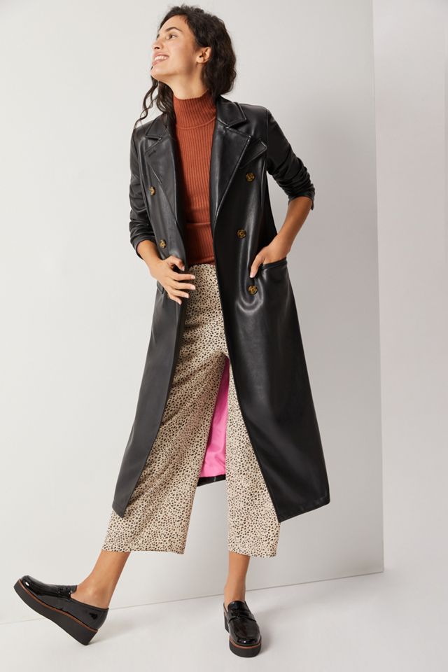 Madison Faux Leather Trench Coat | Anthropologie