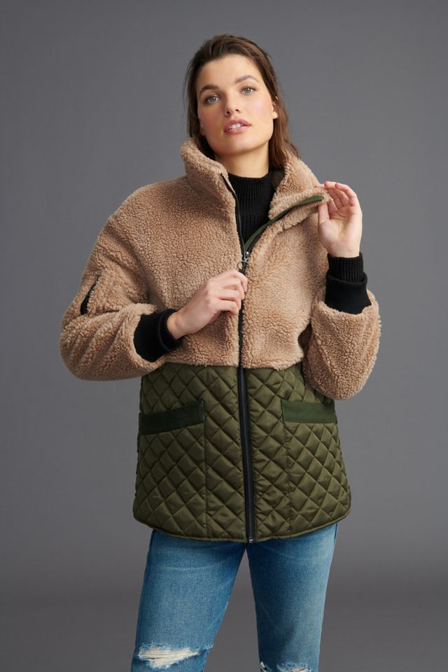Tyra Quilted Sherpa Jacket | Anthropologie
