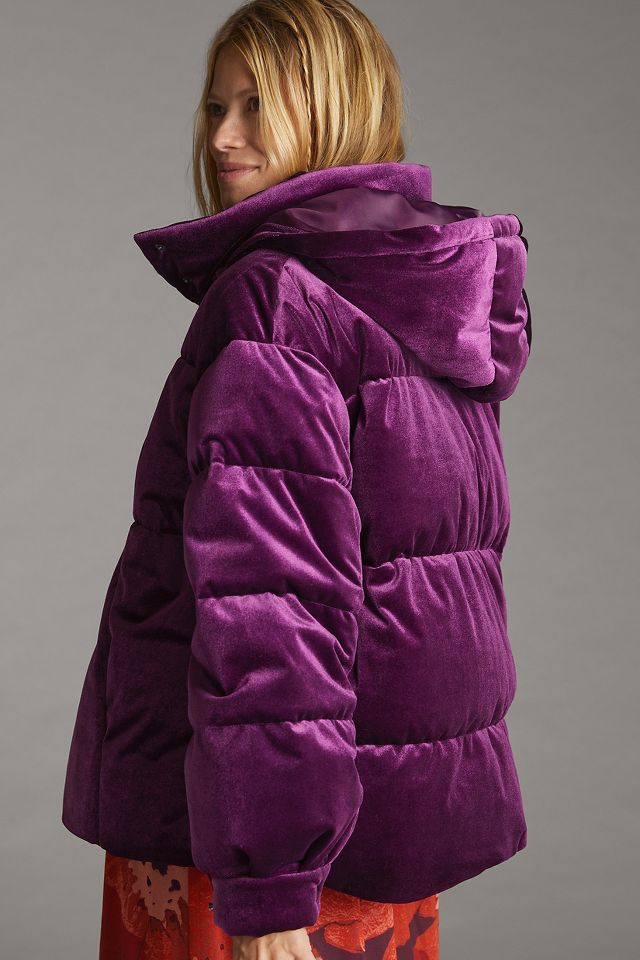 Womens velvet sale puffer coat