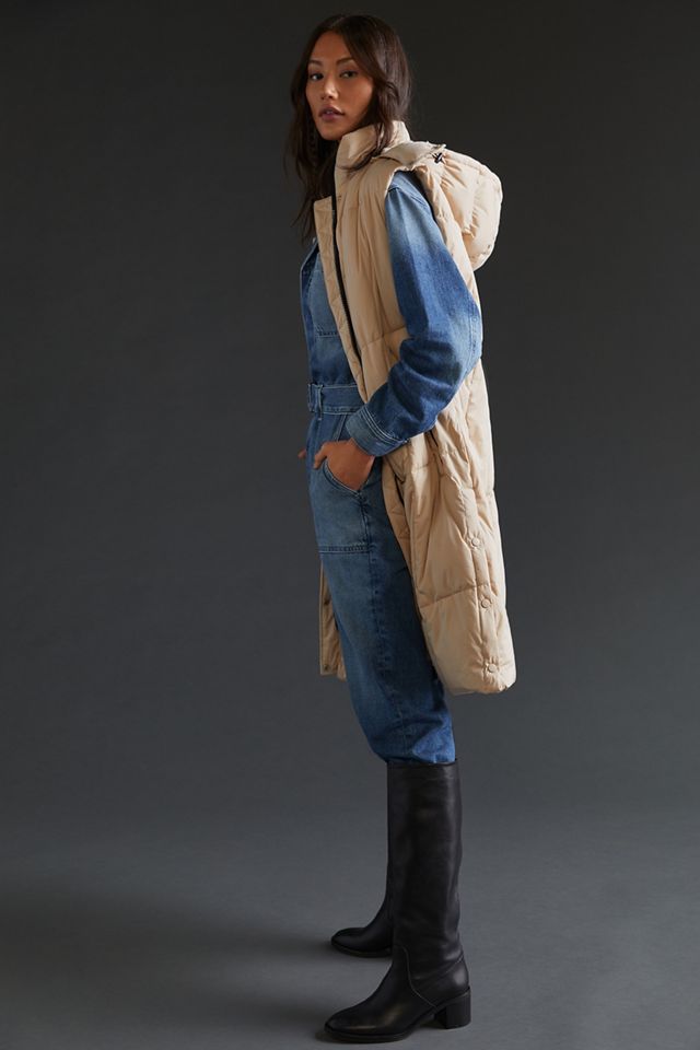 Longline Hooded Puffer Vest #2