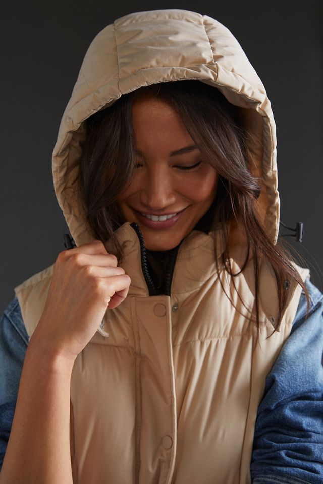 Longline Hooded Puffer Vest #4