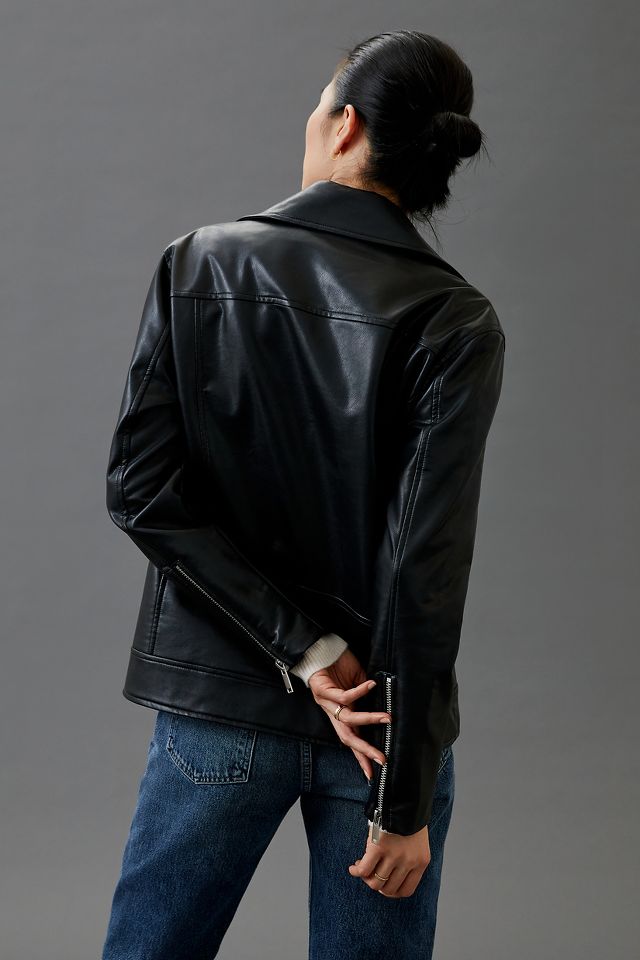 Anthropologie black leather clearance jacket