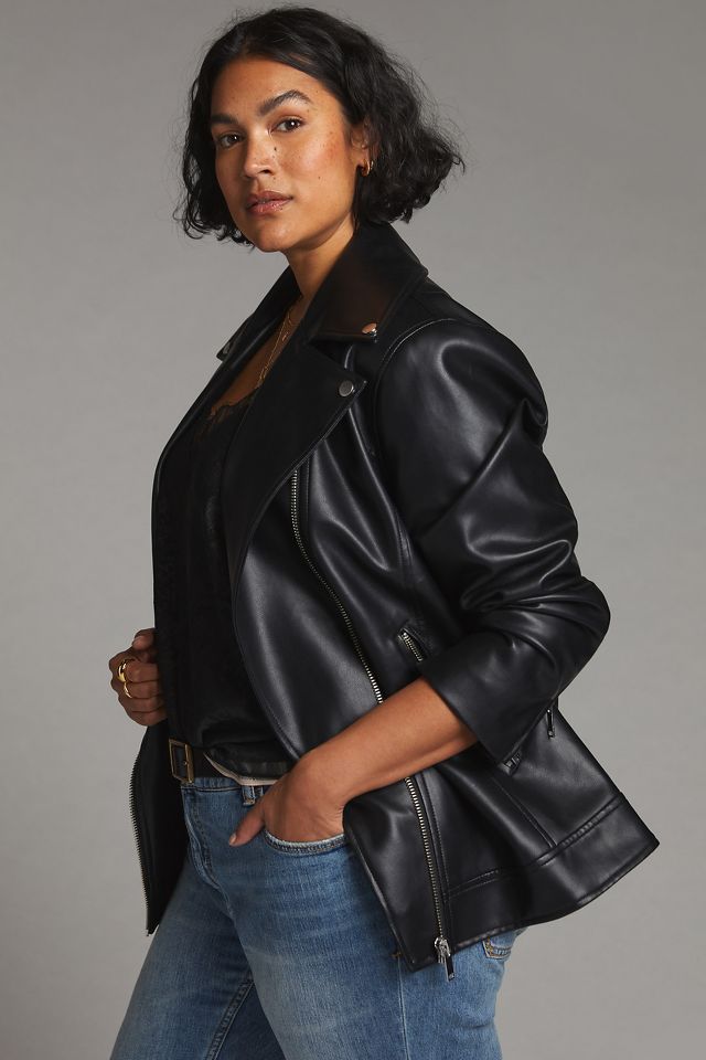 By Anthropologie Faux Leather Moto Jacket