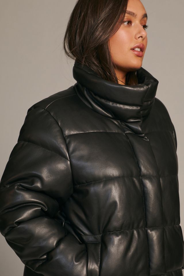 Avec Les Filles Faux Leather Puffer Jacket #8