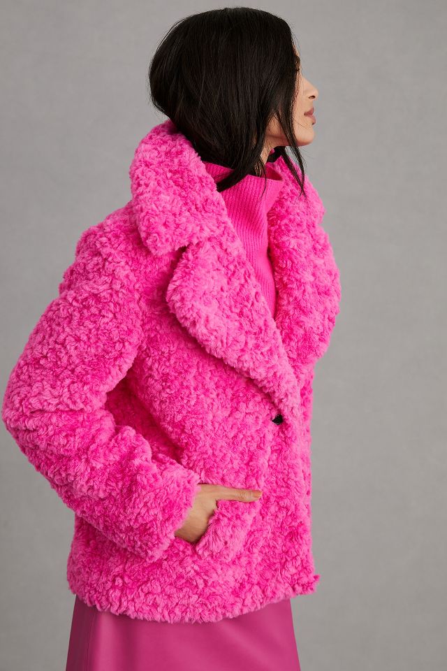 Avec Les Filles Faux Fur Coat Pink Online 1462