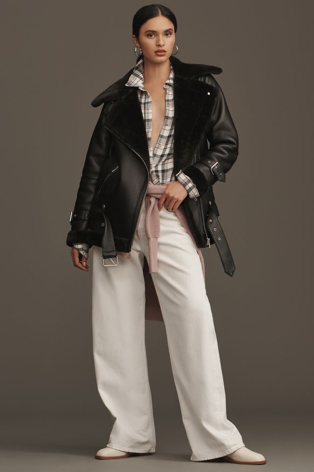Avec Les Filles Women's Mixed-Media Cropped Varsity Blazer & Faux-Leather  Ankle-Zip Jogger Pants - Macy's