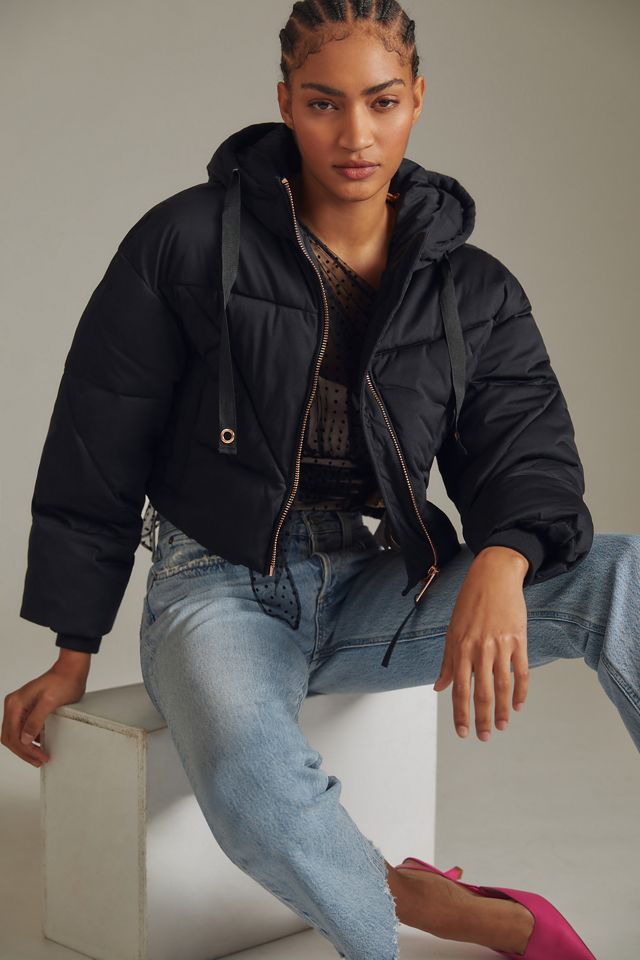 Avec Les Filles
 Thermal Puff™ Relaxed Fit Cropped Puffer Jacket main image 1