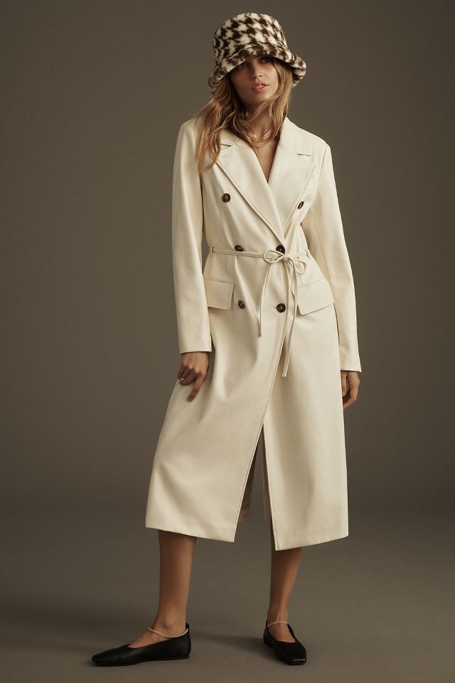 Avec Les Filles Faux Leather Trench Coat | Anthropologie