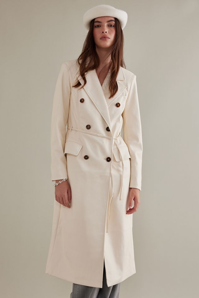 Avec Les Filles Faux Leather Trench Coat #6
