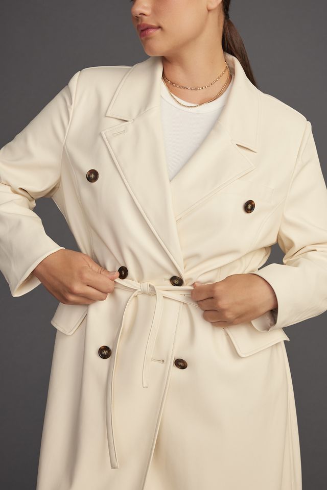 Avec Les Filles Faux Leather Trench Coat #10