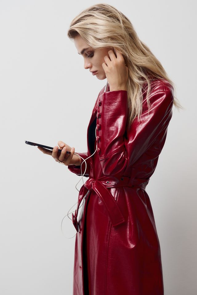 Red hot sale patent coat