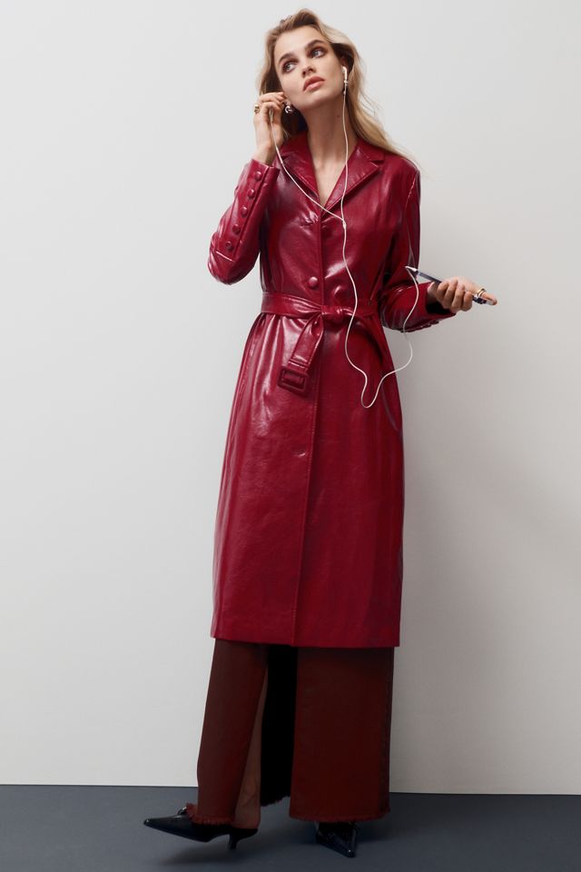 Avec Les Filles Ruby Patent-Leather Trench Coat #1